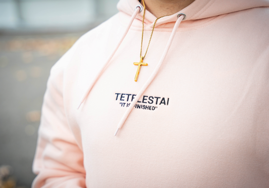 "TETELESTAI - IT IS FINISHED" Embroidered Comfort Hoodie