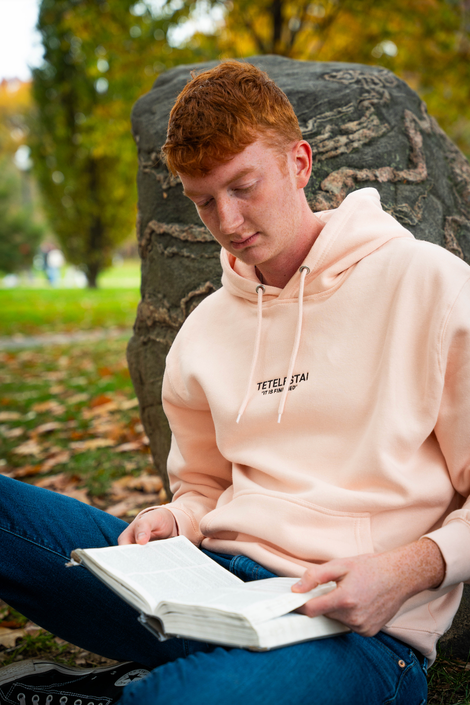 "TETELESTAI - IT IS FINISHED" Embroidered Comfort Hoodie